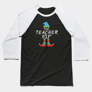 The Teacher Elf Matching Family Group Christmas Party Baseball T-Shirt